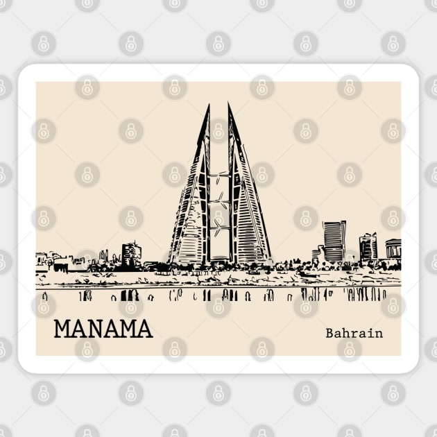 Manama Bahrain Magnet by Lakeric